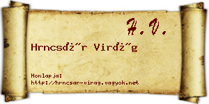Hrncsár Virág névjegykártya